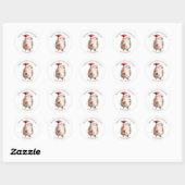 Sticker Rond Hedgehog Santa Hat Baby 1st Christmas (Feuille)