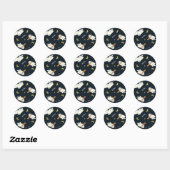 Sticker Rond Hedwig Nighttime Moonlight Pattern (Feuille)