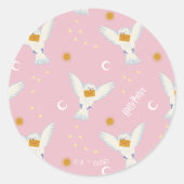 Sticker Rond Hedwig Pink Solstice Pattern (Devant)