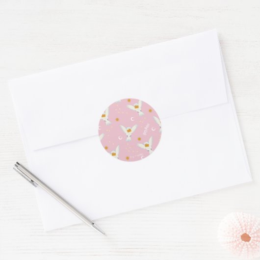 Sticker Rond Hedwig Pink Solstice Pattern (Enveloppe)