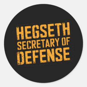 Sticker Rond Hegseth Secrétaire À La Défense Trump Inauguration