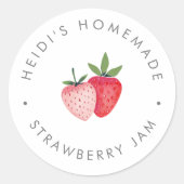 Sticker Rond HEIDI Confiture de Fraises Maison Bohème Simple Ét (Devant)