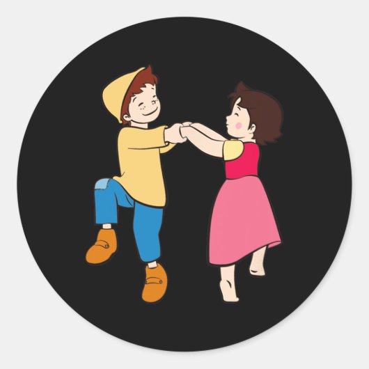 Sticker Rond Heidi Et Peter Dancing Série Tv (Devant)