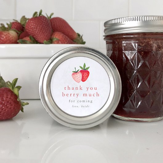 Sticker Rond HEIDI Merci fraise mignonne Berry Beaucoup Favoris