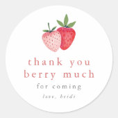 Sticker Rond HEIDI Merci fraise mignonne Berry Beaucoup Favoris (Devant)