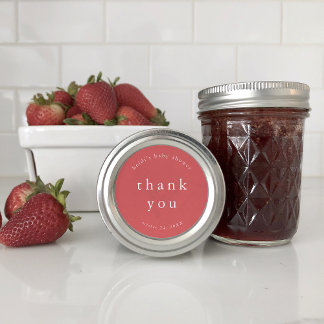 Sticker Rond HEIDI Red Boho unique Baby shower simple Merci