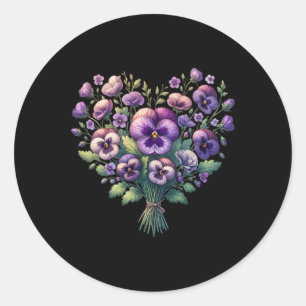 Sticker Rond Heimerheimer Purple Floral Pansy Démence Heimerhe