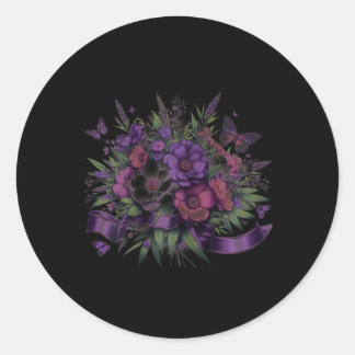 Sticker Rond Heimerheimer Purple Floral Pansy Démence Heimerhe