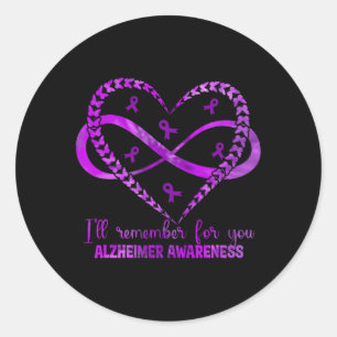 Sticker Rond Heimer's Awareness Purple Ribbon Démence Maman Pap