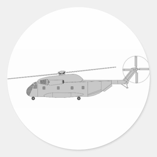 Sticker Rond Hélicoptère cargo CH-53D (Devant)