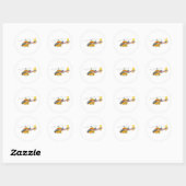 Sticker Rond Hélicoptère de dessin (Feuille)