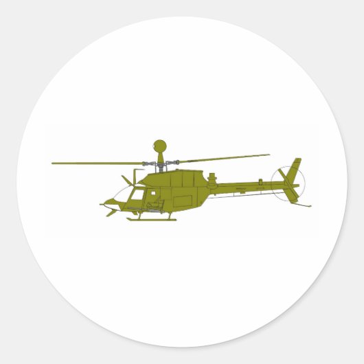 Sticker Rond Hélicoptère d'observation OH-58D (Devant)