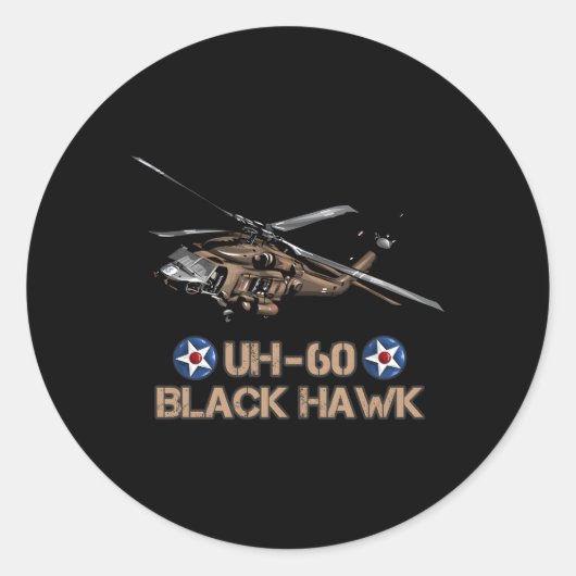 Sticker Rond Hélicoptère Huey pour Hawk Black Hawk - 60 - Aéron (Devant)