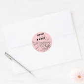 Sticker Rond Hélicoptère rose (Enveloppe)