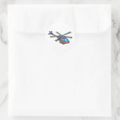 Sticker Rond Hélicoptère volant (Sac)