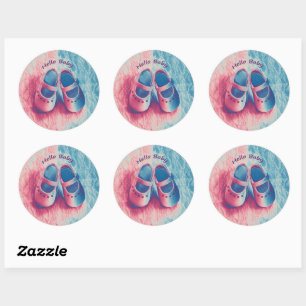 Sticker Rond Hello Baby - charmant