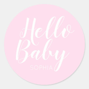 Sticker Rond Hello Baby classique moderne