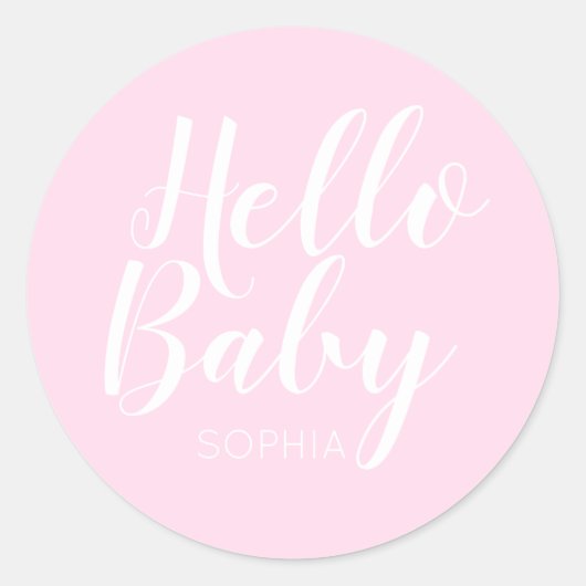 Sticker Rond Hello Baby classique moderne (Devant)