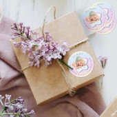 Sticker Rond Hello Baby Rainbow et Star Photo personnalisée