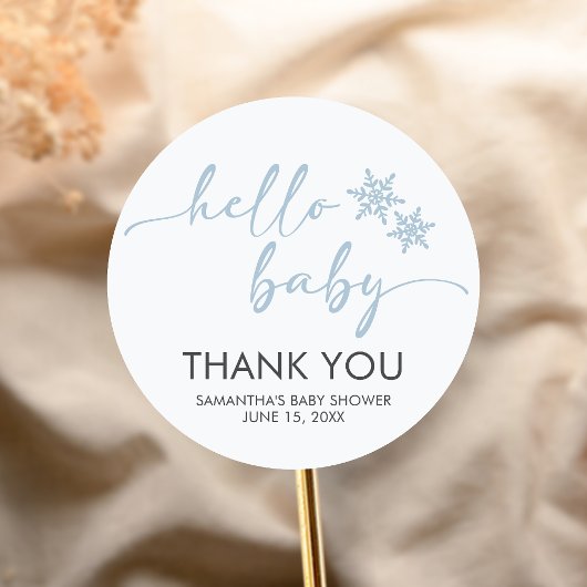 Sticker Rond Hello Baby Shower