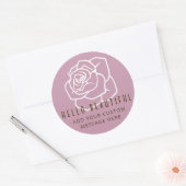 Sticker Rond Hello Beautiful - Personnalisé Rose rose moderne (Enveloppe)