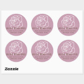 Sticker Rond Hello Beautiful - Personnalisé Rose rose moderne (Feuille)