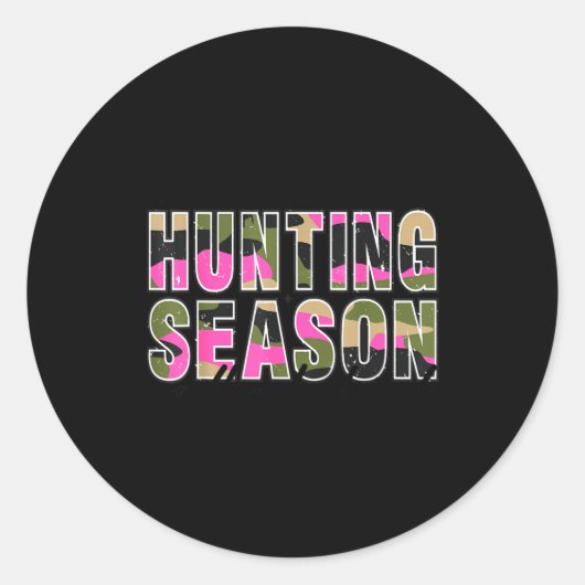 Sticker Rond Hello Deer Season Goodbye Boyfriend Camo Flag Hunt (Devant)
