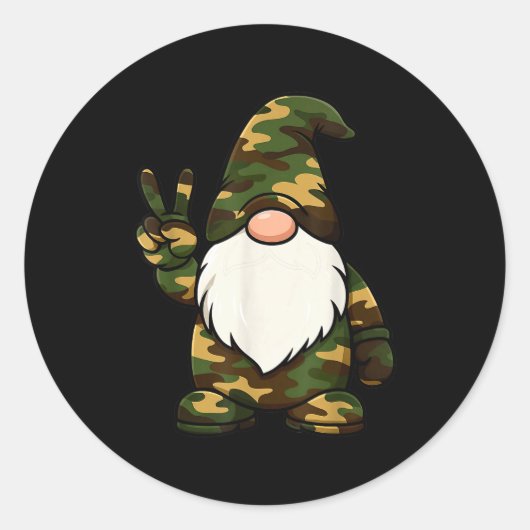 Sticker Rond Hello Hunting Season Christmas Camouflage Camo Gno (Devant)