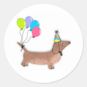 Sticker Rond hello saussendog dog dog lover keychain but (Devant)