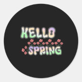 Sticker Rond Hello Spring | with Fresh Floral (Devant)