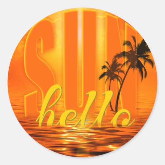 Sticker Rond Hello Sun (Devant)