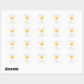 Sticker Rond Hello Sunshine Baby Shower  (Feuille)