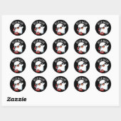 Sticker Rond Hello-ween Funny Ghost Pun Dark BG (Feuille)