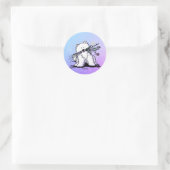 Sticker Rond Helper de jardin Samoyed (Sac)