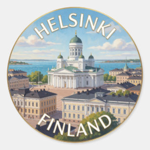 Sticker Rond Helsinki Finlande Place du Sénat Monument Historiq