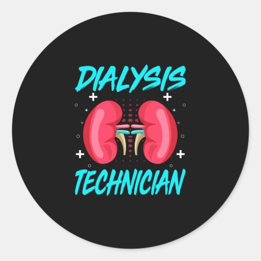 Sticker Rond Hémodialyse Néphrologie Technicien - Technique de (Devant)
