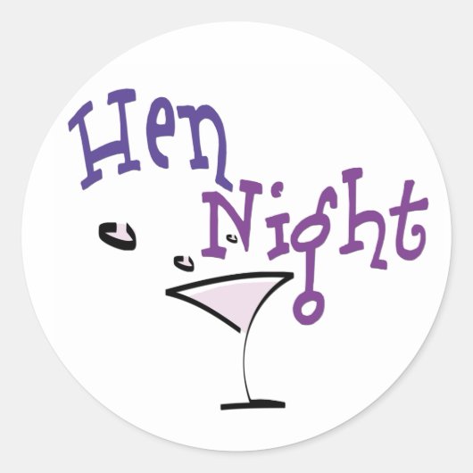 Sticker Rond Hen Night (Devant)