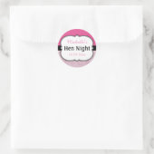 Sticker Rond Hen Night Personnalisé (Sac)