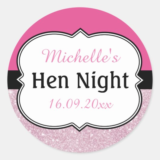 Sticker Rond Hen Night Personnalisé (Devant)