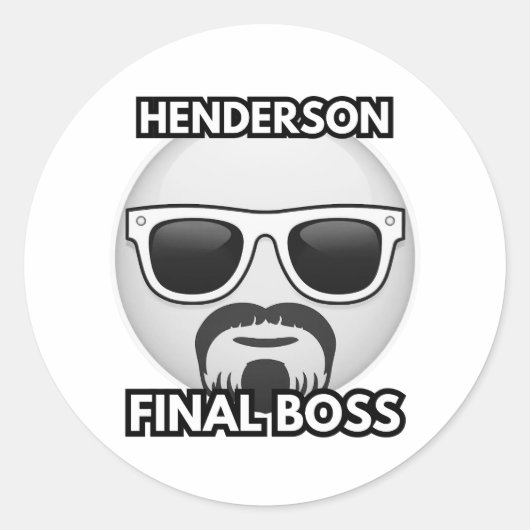 Sticker Rond Henderson Boss Final Émoji Cool (Devant)
