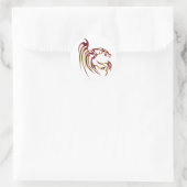 Sticker Rond Henham le dragon métal rouge et or (Sac)