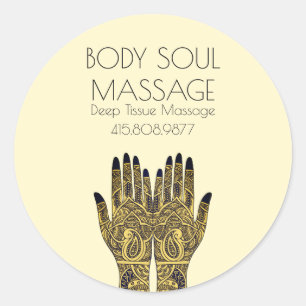 Sticker Rond Henna Mehndi Massage de tatouage mains