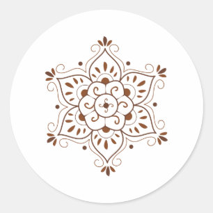 Sticker Rond Henna Tattoo Mandala