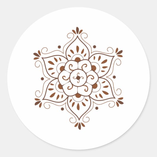 Sticker Rond Henna Tattoo Mandala (Devant)