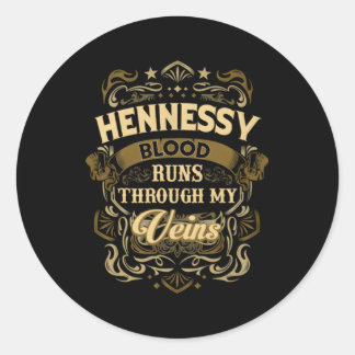 Sticker Rond Hennessy Blood Thru Mes Veines