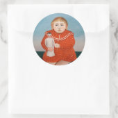 Sticker Rond Henri Rousseau - Enfant avec poupée (Sac)