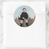 Sticker Rond Henri Rousseau - Garçon sur les rochers (Sac)