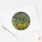 Sticker Rond Henri Rousseau - Surpris ! (Enveloppe)