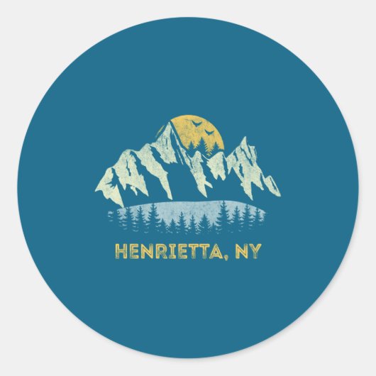 Sticker Rond Henrietta New York Mountain Sunset Sunrise Ny  (Devant)