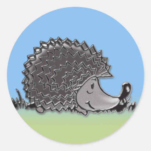 Sticker Rond Henry le hérisson (Devant)